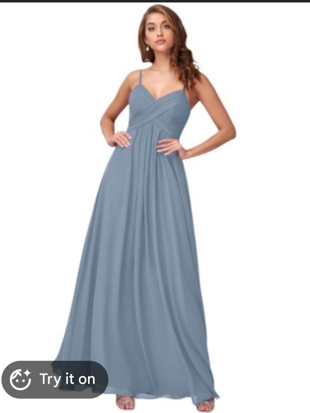 Azazie Dusty Blue Shannon dress